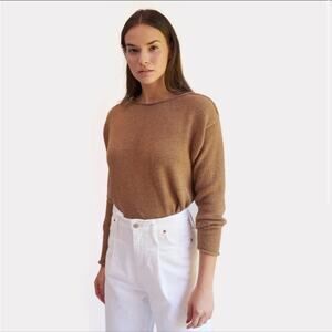 Madewell 100% Merino Wool Crewneck Sweater Size XS Tan Pullover Raglan Sleeve